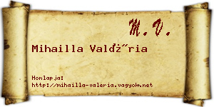 Mihailla Valéria névjegykártya